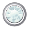 Polished White - Regular Bezel Set - Aquamarine