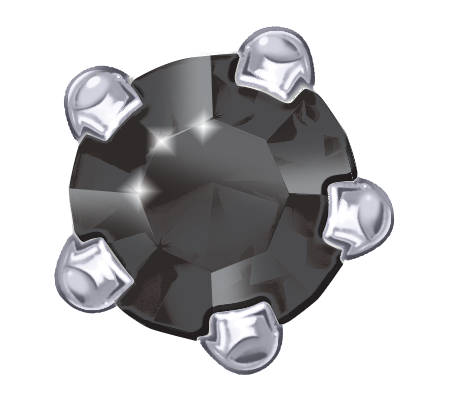 Polished White - Claw Set - Jet - SII-CRW650 Polished White - Claw Set - Jet