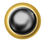 Perle d'imitation plaquée or 24ct (noire)