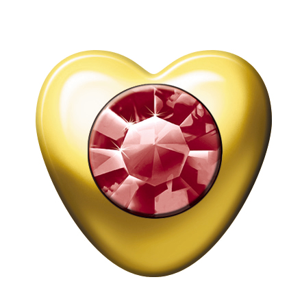 24ct Gold Plated Heart Stones (January / Siam) 1 24ct Gold Plated Heart Stones (January / Siam)