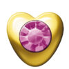 24ct Gold Plated heart Stones (February / Amethyst)