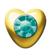 24ct Gold Plated Heart Stones (May / Emerald)