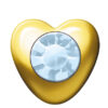24ct Gold Plated Heart Stones (June / Light Sapphire)