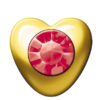 24ct Gold Plated Heart Stones (July / Light Siam)