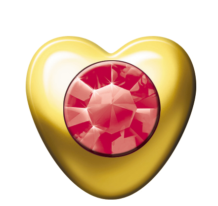 24ct Gold Plated Heart Stones (July / Light Siam) 1 24ct Gold Plated Heart Stones (July / Light Siam)