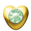 24ct Gold Plated Heart Stones (August / Peridot)