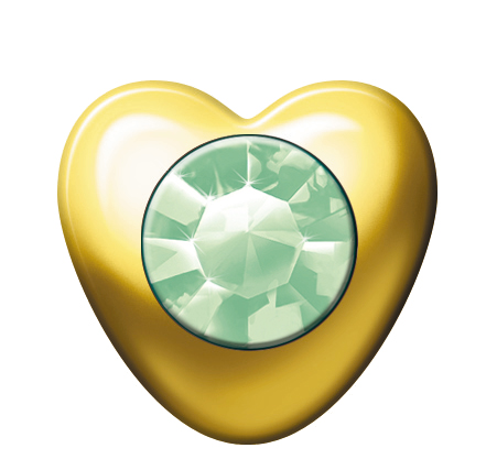 24ct Gold Plated Heart Stones (August / Peridot) 1 24ct Gold Plated Heart Stones (August / Peridot)