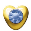24ct Gold Plated Heart Stones (September / Sapphire)