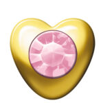 Pierre de cœur plaquée or 24ct (octobre / zircon rose)