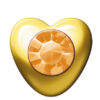 24ct Gold Plated Heart Stone (November / Topaz)