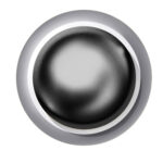 Perle d'imitation blanche polie (noire)