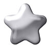 Polished White Plain Star