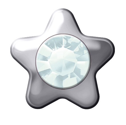 Polished White Star Stones (March / Aquamarine) 1 Polished White Star Stones (March / Aquamarine)