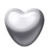 Polished White Plain Heart