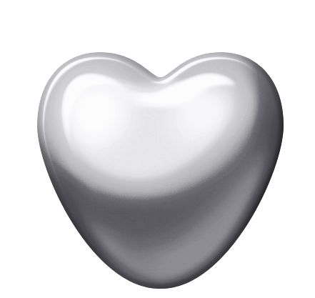Polished White Plain Heart 1 Polished White Plain Heart