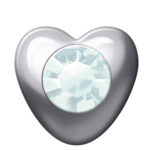 Polished White Heart Stones (March / Aquamarine)