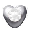 Polished White Heart Stones (April / Crystal)