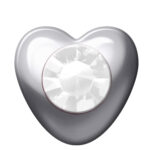 Polished White Heart Stones (April / Crystal)