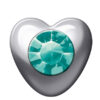 Polished White Heart Stones (May / Emerald)