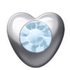 Polished White Heart Stones (June / Light Sapphire)