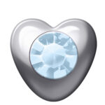 Polished White Heart Stones (June / Light Sapphire)