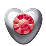 Polished White Heart Stones (July / Light Siam)