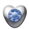 Polished White Heart Stones (September / Sapphire)
