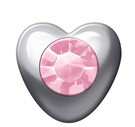 Polished White Heart Stones (October / Rose Zircon) 1 Polished White Heart Stones (October / Rose Zircon)