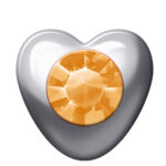 Polished White Heart Stones (November / Topaz)