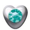 Polished White Heart Stones (December / Blue Zircon)
