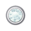 Polished White - Mini Bezel Set - Aquamarine