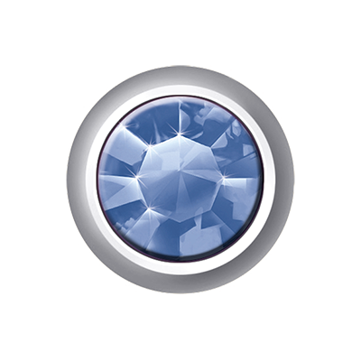 Polished White - Mini Bezel Set - Sapphire 1 Polished White - Mini Bezel Set - Sapphire